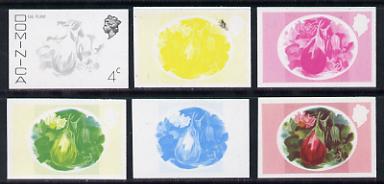 Dominica 1975-78 Egg Plant 4c set of 6 imperf progressive colour proofs comprising the 4 basic colours plus composites (as SG 494) unmounted mint