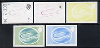 Dominica 1975-78 Gare Fish 5c set of 5 imperf progressive colour proofs comprising the 4 basic colours plus 2-colour composite (as SG 495) unmounted mint