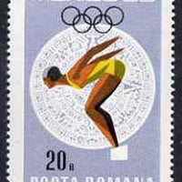 Rumania 1968 Diving 20b unmounted mint from Mexico Olympics set, SG 3575, Mi 2698*