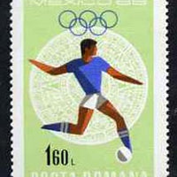 Rumania 1968 Football 1b60 unmounted mint from Mexico Olympics set, SG 3581, Mi 2704*