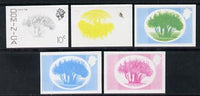Dominica 1975-78 Screw Pine Tree 10c set of 5 imperf progressive colour proofs comprising the 4 basic colours plus blue & yellow composite (as SG 498) unmounted mint