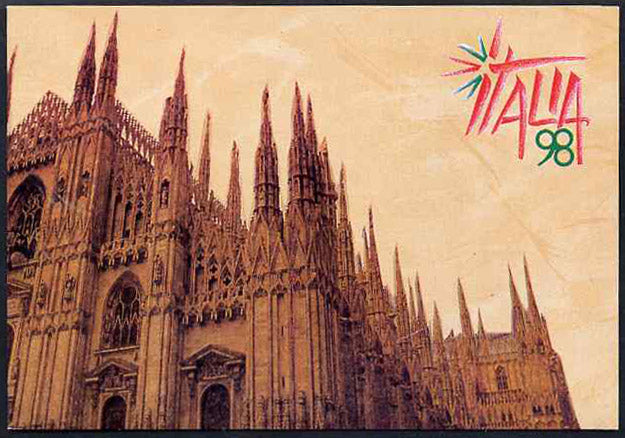 Cinderella - Italy 1998 Italia 98 Stamp Exhibition souvenir folder containing pane of 6 self adhesive labels