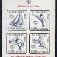 Cuba 1960 Olympic Games imperf m/sheet unmounted mint, SG MS 958