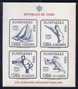 Cuba 1960 Olympic Games imperf m/sheet unmounted mint, SG MS 958