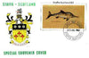 Staffa 1982 Prehistoric Marine Life (Ichthyosaurus) imperf deluxe sheet (£2 value) on cover with first day cancel