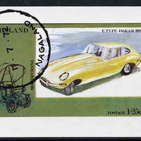 Nagaland 1972 Cars #1 (E-Type Jaguar) imperf souvenir sheet (1.25ch value) cto used