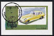Nagaland 1972 Cars #1 (E-Type Jaguar) imperf souvenir sheet (1.25ch value) cto used