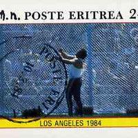 Eritrea 1984 Los Angeles Olympic Games (Hammer) imperf deluxe sheet ($240 value) cto used