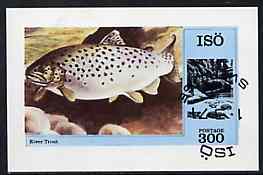 Iso - Sweden 1974 Fish (River Trout) imperf souvenir sheet (300 value) cto used