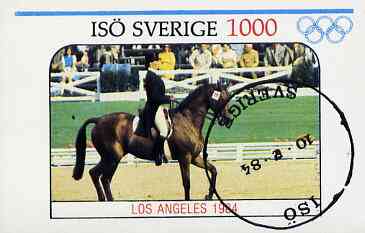 Iso - Sweden 1984 Los Angeles Olympic Games (Dressage) imperf deluxe sheet (1000 value) cto used