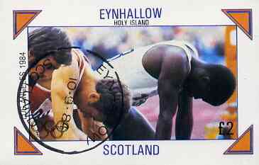 Eynhallow 1984 Los Angeles Olympic Games (Running) imperf deluxe sheet (£2 value) cto used