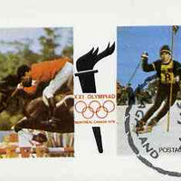 Nagaland 1976 Montreal Olympic Games (Show Jumping & Skiing) imperf souvenir sheet (3ch value) cto used