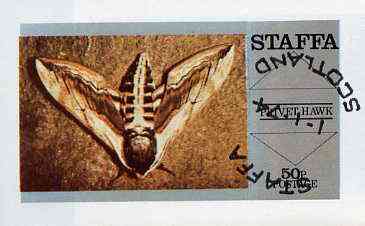 Staffa 1974 Butterflies (Privet Hawk) imperf souvenir sheet (50p value) cto used