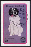 Davaar Island 1984 Rotary - Dogs (St Bernard) imperf deluxe sheet (£2 value) cto used