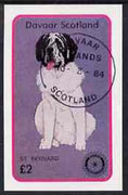Davaar Island 1984 Rotary - Dogs (St Bernard) imperf deluxe sheet (£2 value) cto used