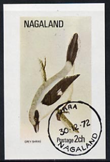 Nagaland 1972 Grey Shrike imperf souvenir sheet (2ch value) cto used