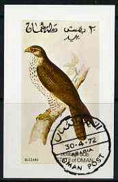 Oman 1972 Birds (Buzzard) imperf souvenir sheet (50b value) cto used