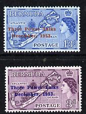 Bermuda 1953 Three Power Talks set of 2 with type II opts unmounted mint SG 152a-53a