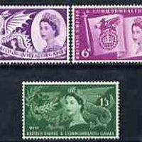 Great Britain 1958 British Empire & Commonwealth Games unmounted mint set of 3 SG 567-69