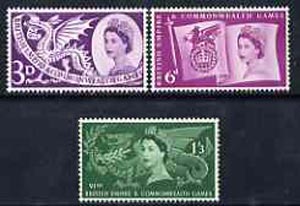 Great Britain 1958 British Empire & Commonwealth Games unmounted mint set of 3 SG 567-69
