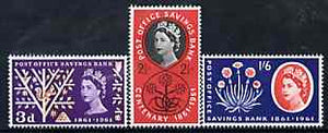 Great Britain 1961 Post Office Savings Bank unmounted mint set of 3, SG 623-25
