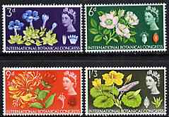 Great Britain 1964 Botanical Conference unmounted mint set of 4 (phosphor) SG 655p-58p
