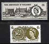 Great Britain 1965 Simon de Montfort's Parliament unmounted mint set of 2 (ordinary) SG 663-64