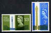 Great Britain 1965 Post Office Tower unmounted mint set of 2 (phosphor) SG 679-80p