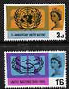 Great Britain 1965 United Nations & International Co-operation Year unmounted mint set of 2 (ordinary) SG 681-82