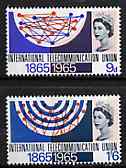 Great Britain 1965 ITU Centenary unmounted mint set of 2 (phosphor) SG 683-84p
