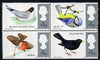 Great Britain 1966 British Birds unmounted mint se-tenant block of 4 (phosphor) SG 696pa