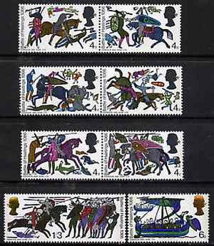 Great Britain 1966 Battle of Hastings unmounted mint set of 8 (phosphor) SG 705-12p