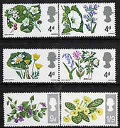 Great Britain 1967 British Wild Flowers unmounted mint set of 6 (ordinary) SG 717-22