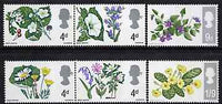 Great Britain 1967 British Wild Flowers unmounted mint set of 6 (phosphor) SG 717-22p