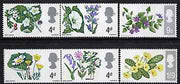 Great Britain 1967 British Wild Flowers unmounted mint set of 6 (phosphor) SG 717-22p