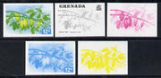 Grenada 1975 Cocoa Tree 12c set of 5 imperf progressive colour proofs comprising the 4 basic colours plus blue & yellow composite (as SG 657) unmounted mint