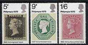 Great Britain 1970 Philympia '70 Stamp Exhibition unmounted mint set of 3
