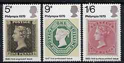 Great Britain 1970 Philympia '70 Stamp Exhibition unmounted mint set of 3