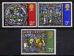 Great Britain 1971 Christmas - Stained Glass Windows set of 3 unmounted mint, SG 894-6