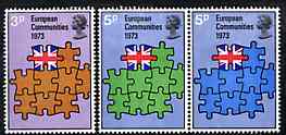 Great Britain 1973 Britain's Entry into EEC unmounted mint set of 3 SG 919-21
