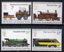 Great Britain 1975 150th Anniversary of Public Railways set of 4 unmounted mint, SG 984-87