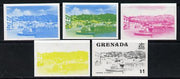 Grenada 1975 Carenage $1 set of 5 imperf progressive colour proofs comprising the 4 basic colours plus blue & yellow composite (as SG 664) unmounted mint