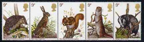 Great Britain 1977 British Wildlife unmounted mint strip of 5 SG 1039a