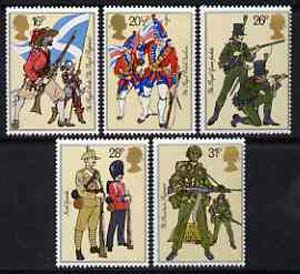 Great Britain 1983 British Army Uniforms unmounted mint set of 5 SG 1218-22 (gutter pairs available price x 2)