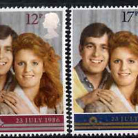 Great Britain 1986 Royal Wedding set of 2 unmounted mint, SG 1333-34