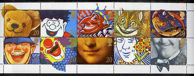 Great Britain 1990 Greeting Stamps (Smiles inscribed 20p) unmounted mint booklet pane of 10 SG1483a
