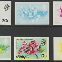 Antigua 1976 Flamboyant 20c (with imprint) set of 6 imperf progressive colour proofs comprising the 4 basic colours, blue & yellow composite plus all 4 colours (as SG 478B) unmounted mint