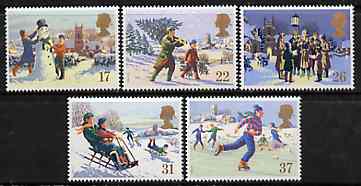 Great Britain 1990 Christmas set of 5 unmounted mint, SG 1526-30