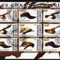 Djibouti 2010 Bats perf sheetlet containing 9 values fine cto used