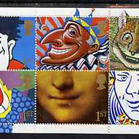 Great Britain 1991 Greeting Stamps (Smiles inscribed 1st) unmounted mint booklet pane of 10 plus labels,,SG 1550a